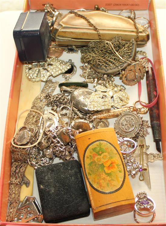 Mixed jewellery, ivory letter opener etc